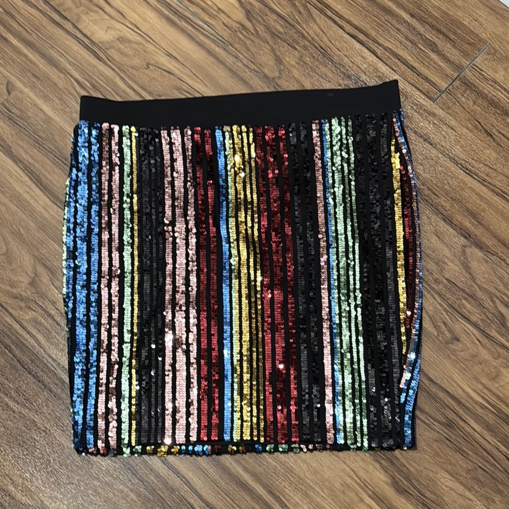 Torrid Stripe Sequin Mini Pencil Skirt NWT